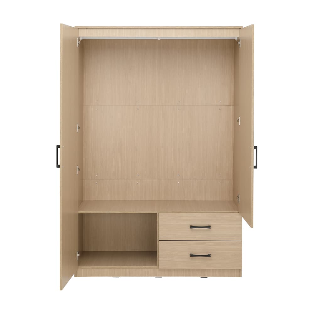 ตู้เสื้อผ้า 2 บาน รุ่นฟินซ์ ขนาด 120 ซม. - สีธรรมชาติ
