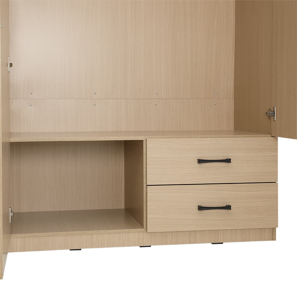 ตู้เสื้อผ้า 2 บาน รุ่นฟินซ์ ขนาด 120 ซม. - สีธรรมชาติ