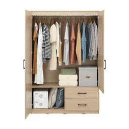 ตู้เสื้อผ้า 2 บาน รุ่นฟินซ์ ขนาด 120 ซม. - สีธรรมชาติ