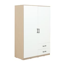 ตู้เสื้อผ้า 2 บาน รุ่นฟินซ์ ขนาด 120 ซม. - สีธรรมชาติ/ขาว