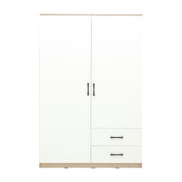 ตู้เสื้อผ้า 2 บาน รุ่นฟินซ์ ขนาด 120 ซม. - สีธรรมชาติ/ขาว
