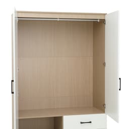 ตู้เสื้อผ้า 2 บาน รุ่นฟินซ์ ขนาด 120 ซม. - สีธรรมชาติ/ขาว