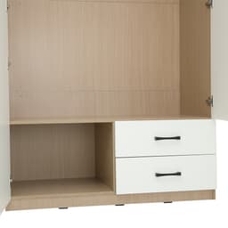 ตู้เสื้อผ้า 2 บาน รุ่นฟินซ์ ขนาด 120 ซม. - สีธรรมชาติ/ขาว