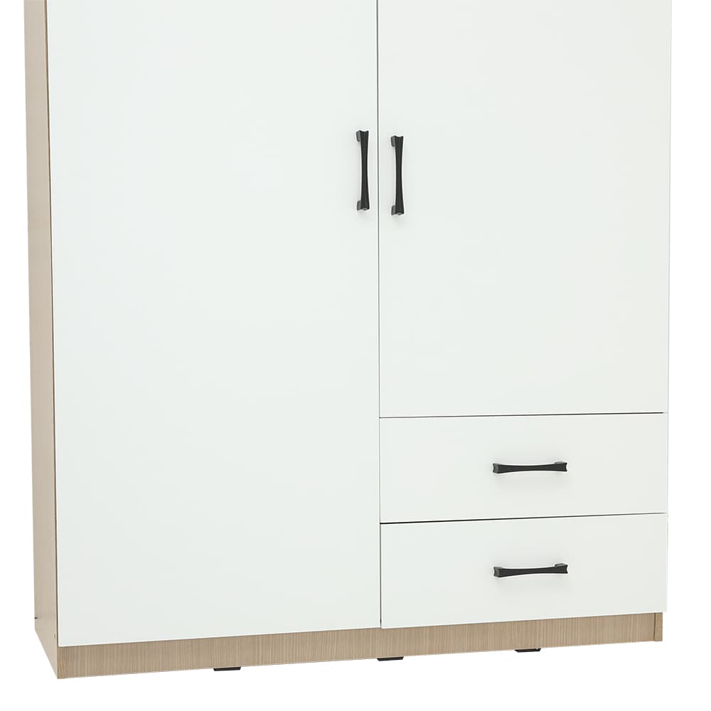 ตู้เสื้อผ้า 2 บาน รุ่นฟินซ์ ขนาด 120 ซม. - สีธรรมชาติ/ขาว