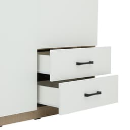 ตู้เสื้อผ้า 2 บาน รุ่นฟินซ์ ขนาด 120 ซม. - สีธรรมชาติ/ขาว