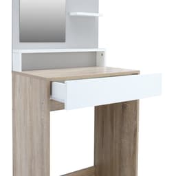 ชุดห้องนอน รุ่นมินิโอ+ทิวลิป ขนาด 5 ฟุต (เตียง, ตู้เสื้อผ้า 4 บาน พร้อมลิ้นชัก, โต๊ะเครื่องแป้งพร้อมสตูล) - สีธรรมชาติ