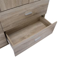 ชุดห้องนอน รุ่นมินิโอ+ทิวลิป ขนาด 6 ฟุต (เตียง, ตู้เสื้อผ้า 4 บาน พร้อมลิ้นชัก, โต๊ะเครื่องแป้งพร้อมสตูล) - สีธรรมชาติ