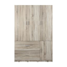 ชุดห้องนอน รุ่นมินิโอ+ทิวลิป ขนาด 6 ฟุต (เตียง, ตู้เสื้อผ้า 3 บาน พร้อมลิ้นชัก, โต๊ะเครื่องแป้งพร้อมสตูล) - สีธรรมชาติ