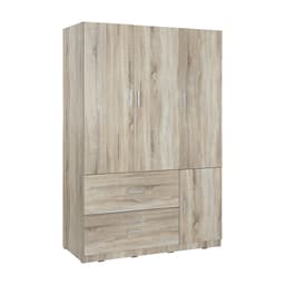 ชุดห้องนอน รุ่นมินิโอ+ทิวลิป ขนาด 6 ฟุต (เตียง, ตู้เสื้อผ้า 3 บาน พร้อมลิ้นชัก, โต๊ะเครื่องแป้งพร้อมสตูล) - สีธรรมชาติ