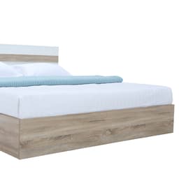 ชุดห้องนอน รุ่นมินิโอ+ทิวลิป ขนาด 6 ฟุต (เตียง, ตู้เสื้อผ้า 3 บาน พร้อมลิ้นชัก, โต๊ะเครื่องแป้งพร้อมสตูล) - สีธรรมชาติ