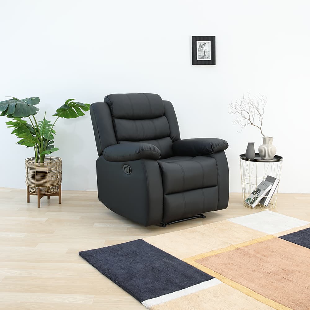 โซฟา PVC ปรับระดับ 1 ที่นั่ง รุ่นเลมม่า - สีดำ