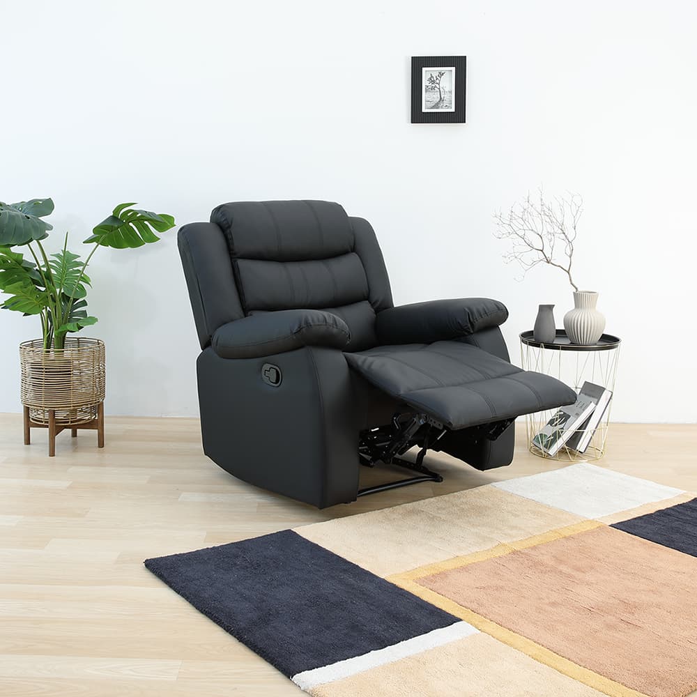 โซฟา PVC ปรับระดับ 1 ที่นั่ง รุ่นเลมม่า - สีดำ