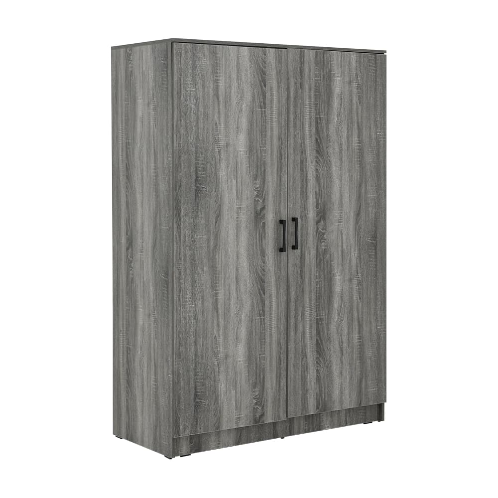 ตู้เสื้อผ้า 2 บาน รุ่นเฟส ขนาด 120 ซม. - สีเทา