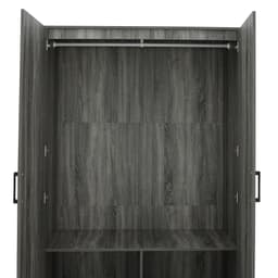 ตู้เสื้อผ้า 2 บาน รุ่นเฟส ขนาด 120 ซม. - สีเทา