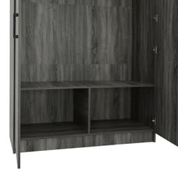 ตู้เสื้อผ้า 2 บาน รุ่นเฟส ขนาด 120 ซม. - สีเทา