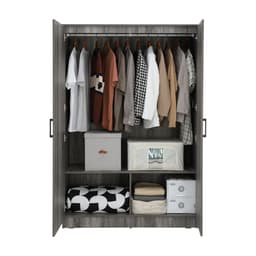 ตู้เสื้อผ้า 2 บาน รุ่นเฟส ขนาด 120 ซม. - สีเทา