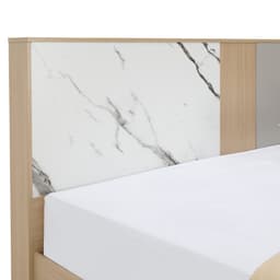 ชุดห้องนอน รุ่นแมกโนเลีย ขนาด 5 ฟุต (เตียง, ตู้เสื้อผ้า 4 บาน, โต๊ะเครื่องแป้ง) - สีธรรมชาติ/หินอ่อนขาว