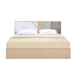 ชุดห้องนอน รุ่นแมกโนเลีย ขนาด 5 ฟุต (เตียง, ตู้เสื้อผ้า 4 บาน, โต๊ะเครื่องแป้ง) - สีธรรมชาติ/หินอ่อนขาว