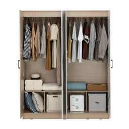 ชุดห้องนอน รุ่นแมกโนเลีย ขนาด 5 ฟุต (เตียง, ตู้เสื้อผ้า 4 บาน, โต๊ะเครื่องแป้ง) - สีธรรมชาติ/หินอ่อนขาว