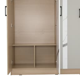 ชุดห้องนอน รุ่นแมกโนเลีย ขนาด 5 ฟุต (เตียง, ตู้เสื้อผ้า 4 บาน, โต๊ะเครื่องแป้ง) - สีธรรมชาติ/หินอ่อนขาว