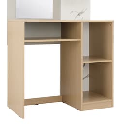 ชุดห้องนอน รุ่นแมกโนเลีย ขนาด 6 ฟุต (เตียง, ตู้เสื้อผ้า 4 บาน, โต๊ะเครื่องแป้ง) - สีธรรมชาติ/หินอ่อนขาว