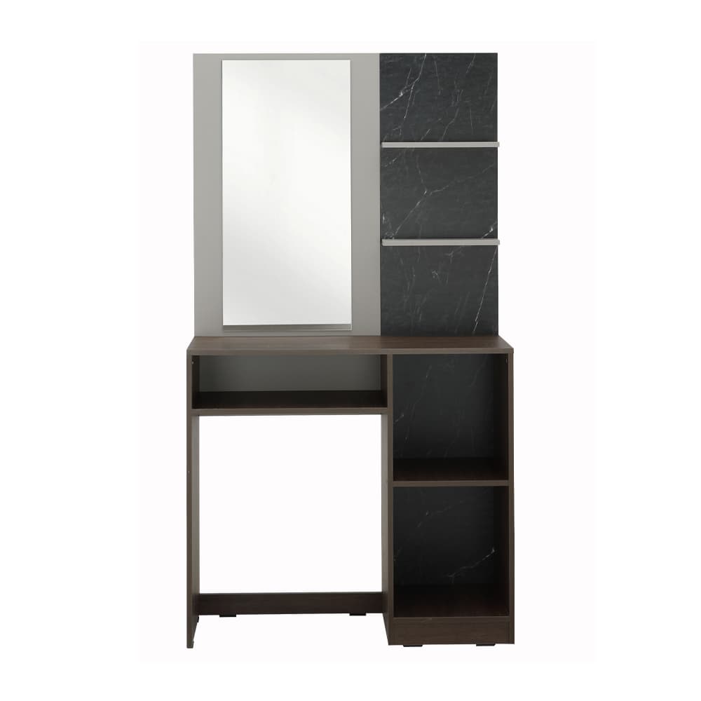 ชุดห้องนอน รุ่นแมกโนเลีย ขนาด 5 ฟุต  (เตียง, ตู้เสื้อผ้า 4 บาน, โต๊ะเครื่องแป้ง) - สีวอลนัท/หินอ่อนดำ