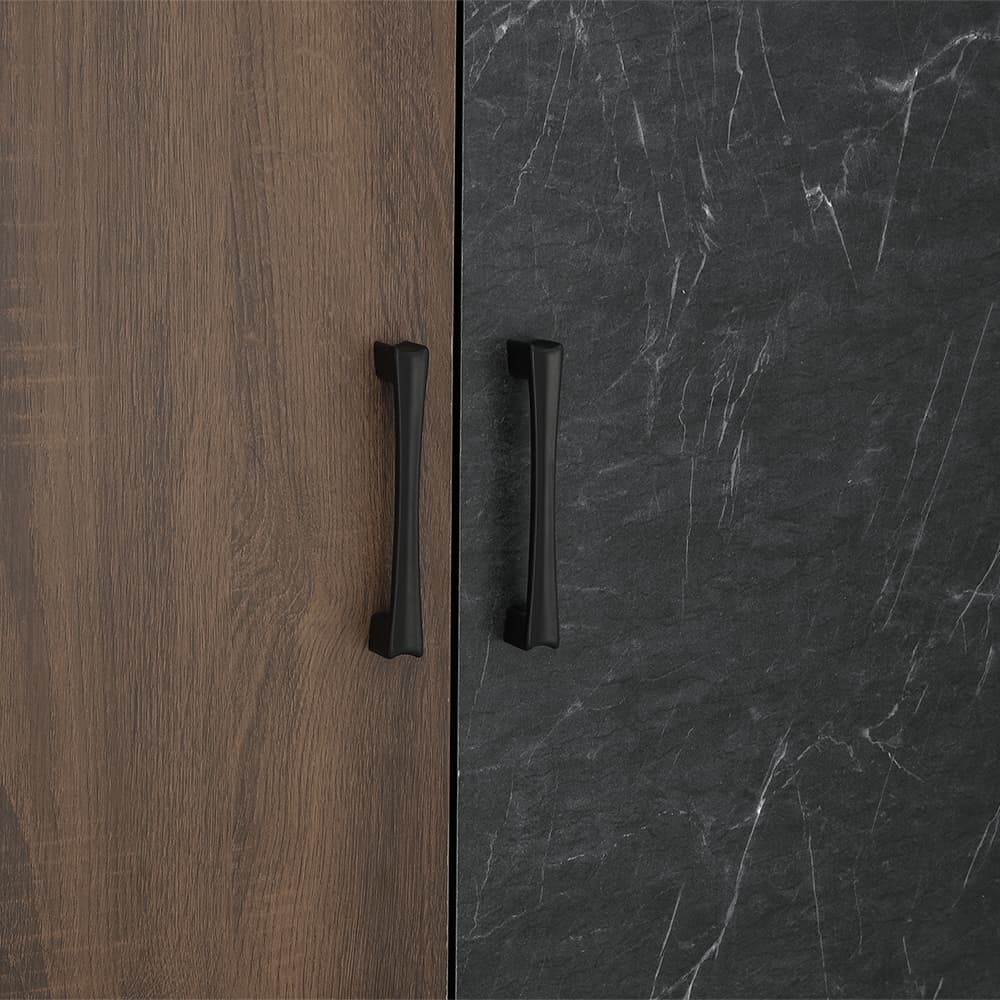 ชุดห้องนอน รุ่นแมกโนเลีย ขนาด 5 ฟุต  (เตียง, ตู้เสื้อผ้า 4 บาน, โต๊ะเครื่องแป้ง) - สีวอลนัท/หินอ่อนดำ