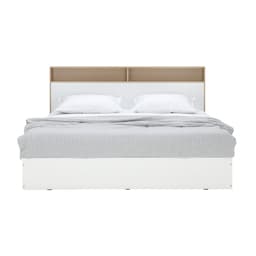 ชุดห้องนอน รุ่นคาร์เนชั่น+ฟินซ์  ขนาด 6 ฟุต (เตียง, ตู้เสื้อผ้า 4 บาน, โต๊ะเครื่องแป้ง) - สีขาว/ธรรมชาติ