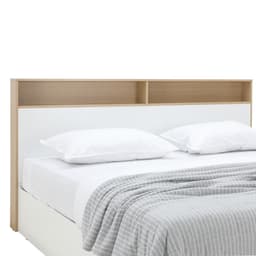 ชุดห้องนอน รุ่นคาร์เนชั่น+ฟินซ์ ขนาด 5 ฟุต (เตียง, ตู้เสื้อผ้า 4 บาน พร้อมกระจก, โต๊ะเครื่องแป้ง) - สีขาว/ธรรมชาติ