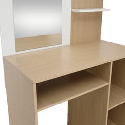 ชุดห้องนอน รุ่นคาร์เนชั่น+ฟินซ์ ขนาด 6 ฟุต (เตียง, ตู้เสื้อผ้า 4 บาน พร้อมกระจก, โต๊ะเครื่องแป้ง) - สีขาว/ธรรมชาติ