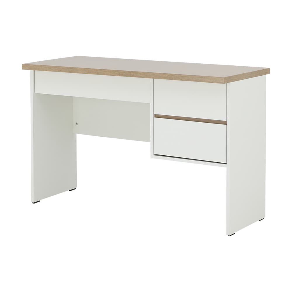 โต๊ะทำงาน 3 ลิ้นชัก รุ่นมินิโอ ขนาด 120 ซม. - สีธรรมชาติ/ขาว