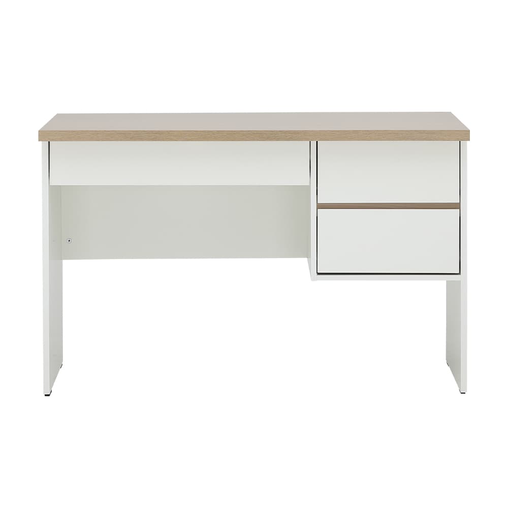 โต๊ะทำงาน 3 ลิ้นชัก รุ่นมินิโอ ขนาด 120 ซม. - สีธรรมชาติ/ขาว