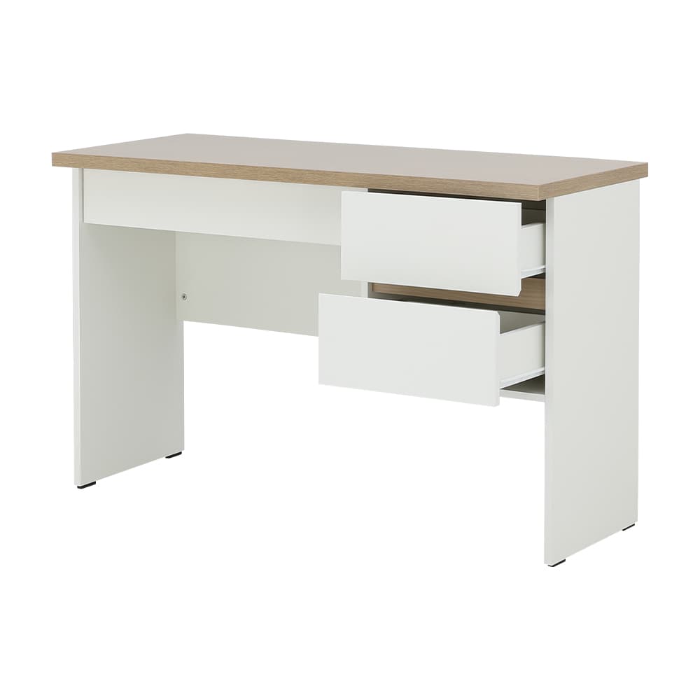 โต๊ะทำงาน 3 ลิ้นชัก รุ่นมินิโอ ขนาด 120 ซม. - สีธรรมชาติ/ขาว