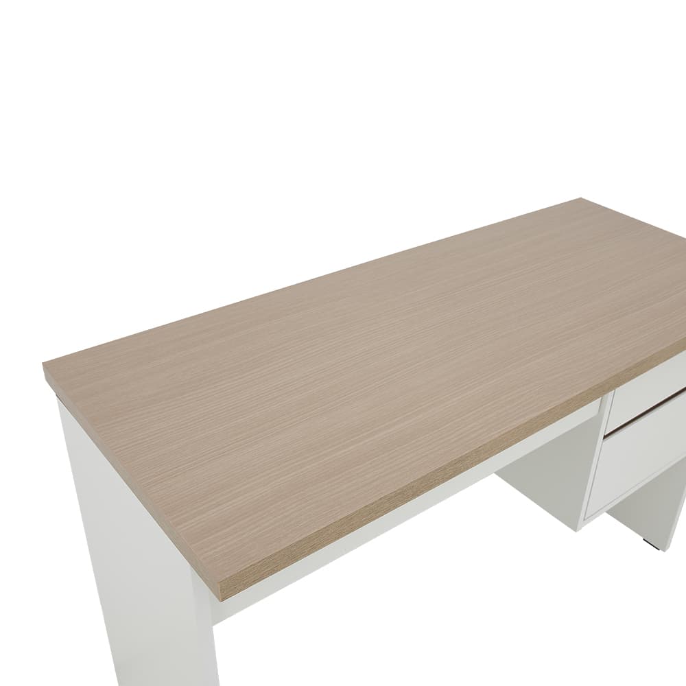 โต๊ะทำงาน 3 ลิ้นชัก รุ่นมินิโอ ขนาด 120 ซม. - สีธรรมชาติ/ขาว