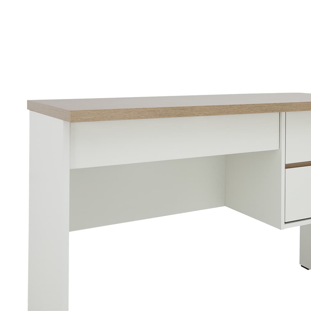 โต๊ะทำงาน 3 ลิ้นชัก รุ่นมินิโอ ขนาด 120 ซม. - สีธรรมชาติ/ขาว