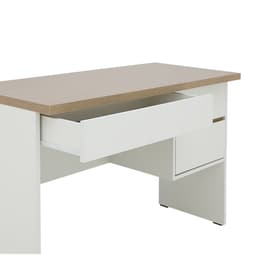 โต๊ะทำงาน 3 ลิ้นชัก รุ่นมินิโอ ขนาด 120 ซม. - สีธรรมชาติ/ขาว