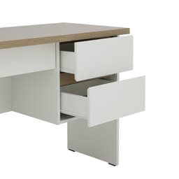 โต๊ะทำงาน 3 ลิ้นชัก รุ่นมินิโอ ขนาด 120 ซม. - สีธรรมชาติ/ขาว