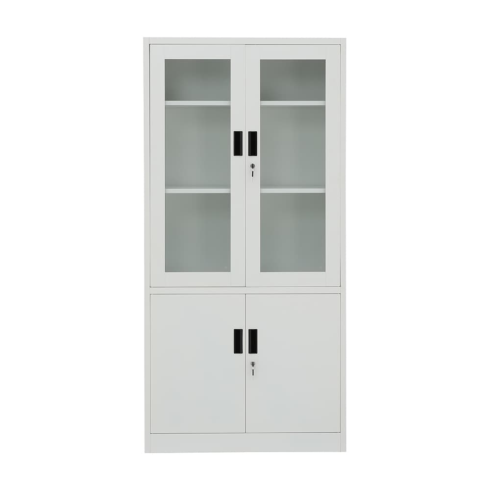 ตู้เหล็ก 4 บานเปิด รุ่นโซลิด สูง 185 ซม. - สีขาว