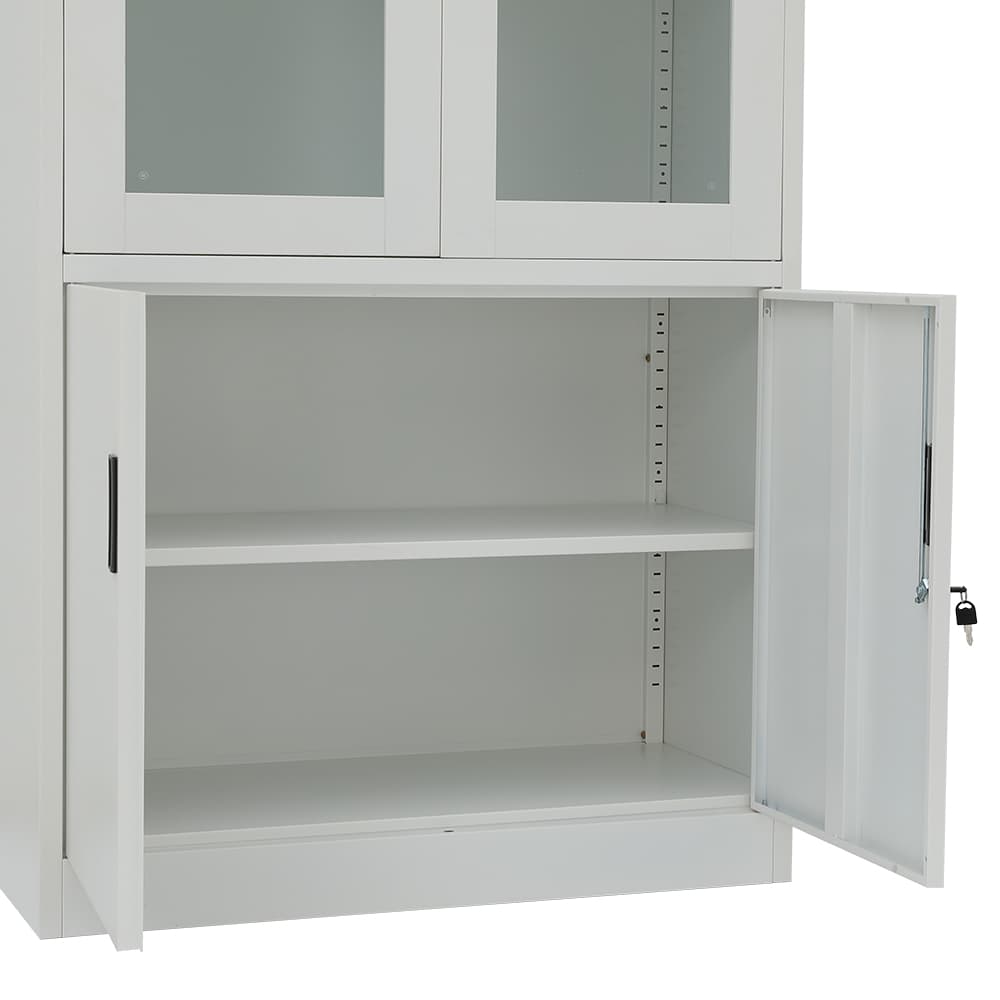 ตู้เหล็ก 4 บานเปิด รุ่นโซลิด สูง 185 ซม. - สีขาว