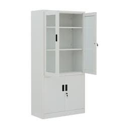 ตู้เหล็ก 4 บานเปิด รุ่นโซลิด สูง 185 ซม. - สีขาว