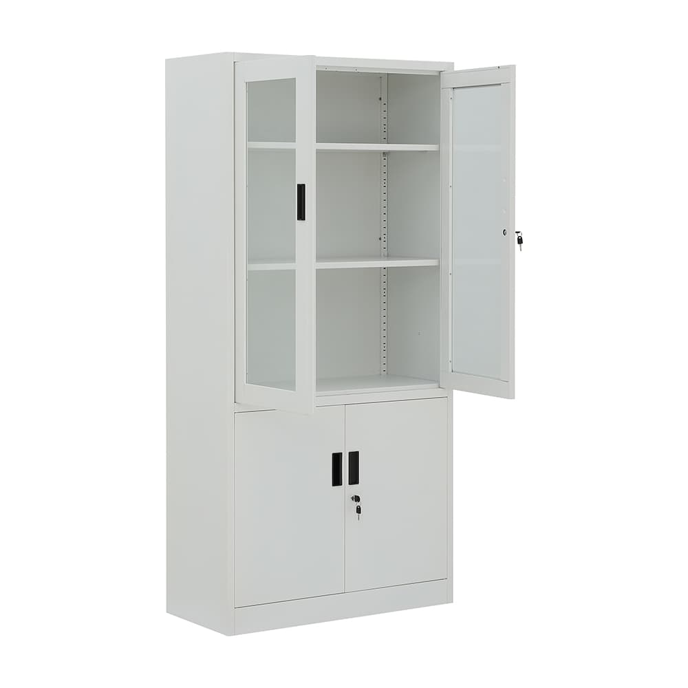 ตู้เหล็ก 4 บานเปิด รุ่นโซลิด สูง 185 ซม. - สีขาว