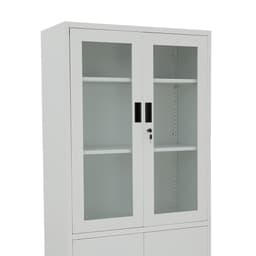 ตู้เหล็ก 4 บานเปิด รุ่นโซลิด สูง 185 ซม. - สีขาว