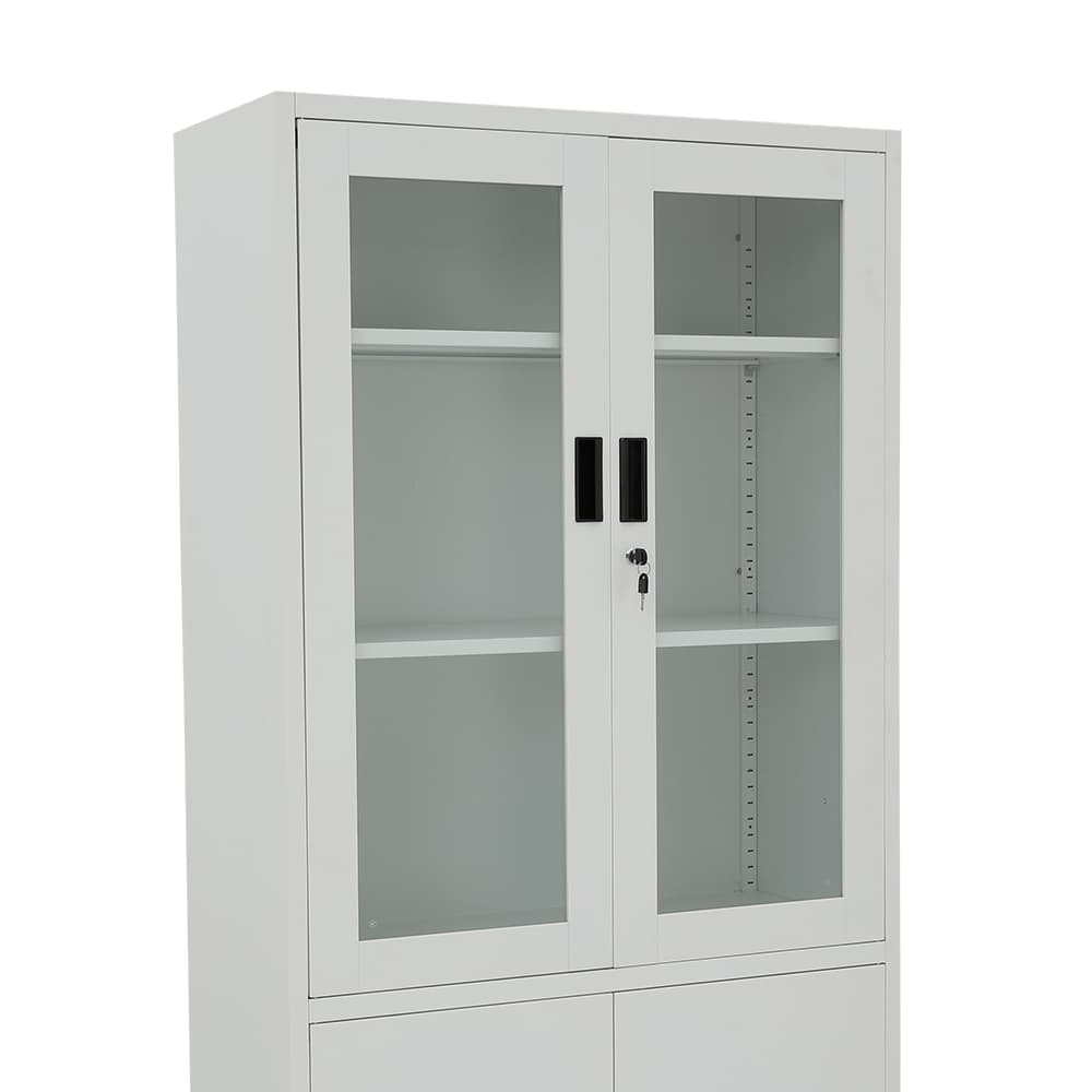 ตู้เหล็ก 4 บานเปิด รุ่นโซลิด สูง 185 ซม. - สีขาว