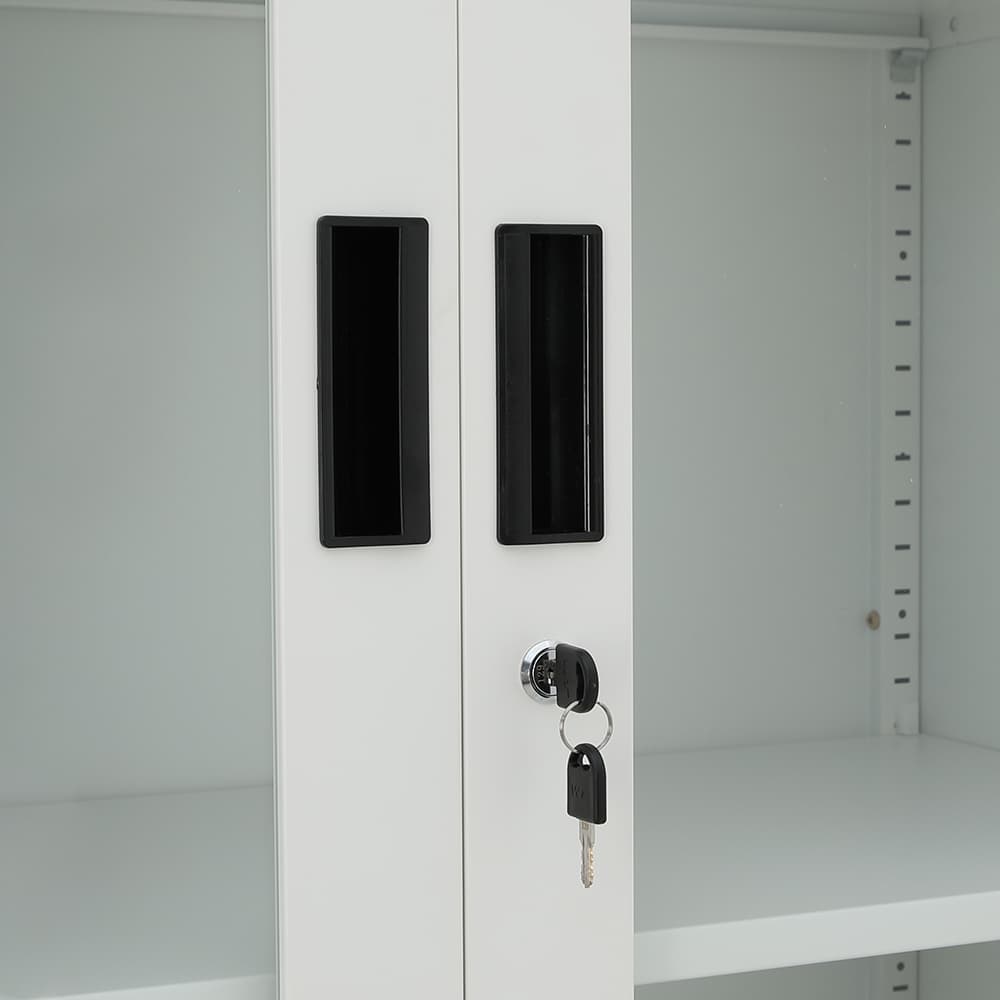 ตู้เหล็ก 4 บานเปิด รุ่นโซลิด สูง 185 ซม. - สีขาว