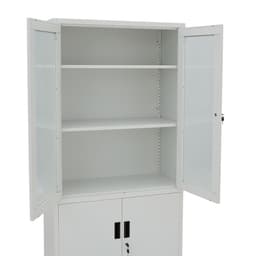 ตู้เหล็ก 4 บานเปิด รุ่นโซลิด สูง 185 ซม. - สีขาว