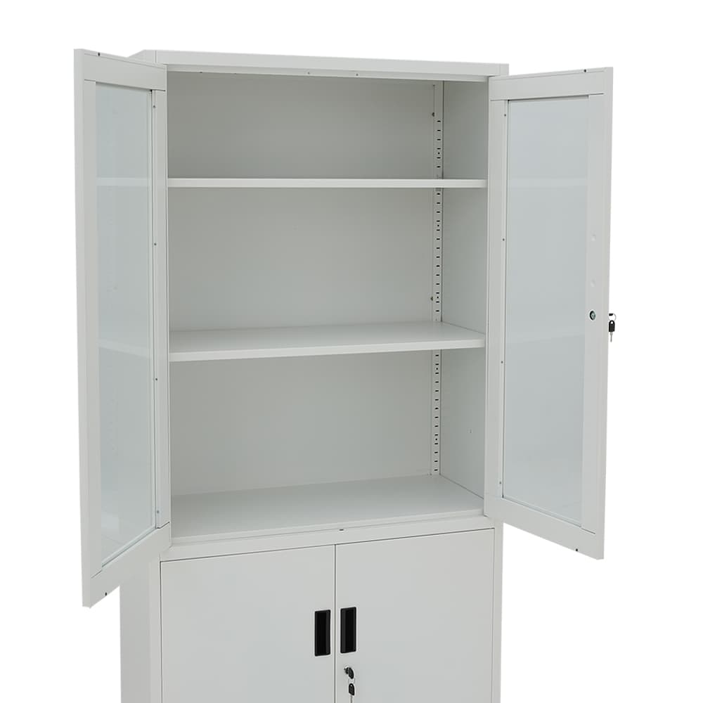 ตู้เหล็ก 4 บานเปิด รุ่นโซลิด สูง 185 ซม. - สีขาว