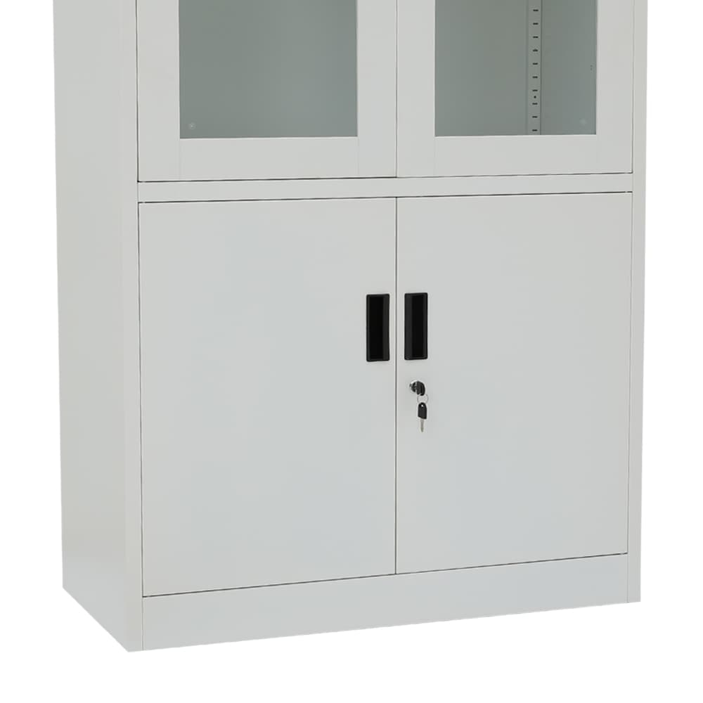 ตู้เหล็ก 4 บานเปิด รุ่นโซลิด สูง 185 ซม. - สีขาว