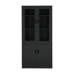 ตู้เหล็ก 4 บานเปิด รุ่นโซลิด สูง 185 ซม. - สีดำ
