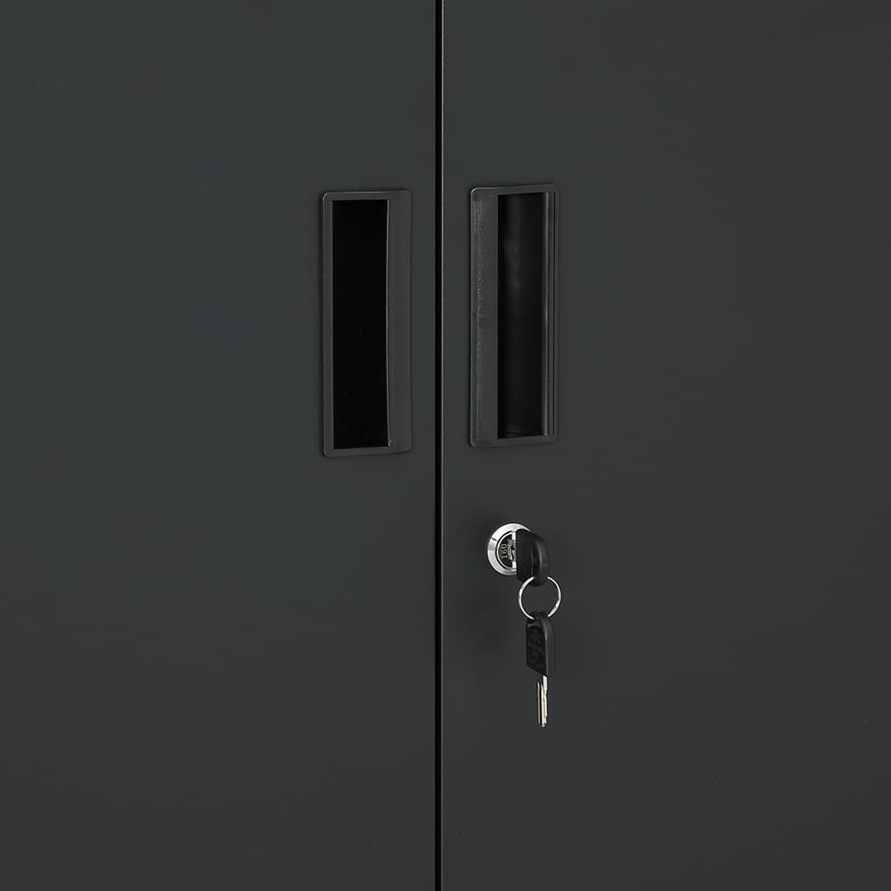 ตู้เหล็ก 4 บานเปิด รุ่นโซลิด สูง 185 ซม. - สีดำ