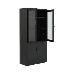 ตู้เหล็ก 4 บานเปิด รุ่นโซลิด สูง 185 ซม. - สีดำ